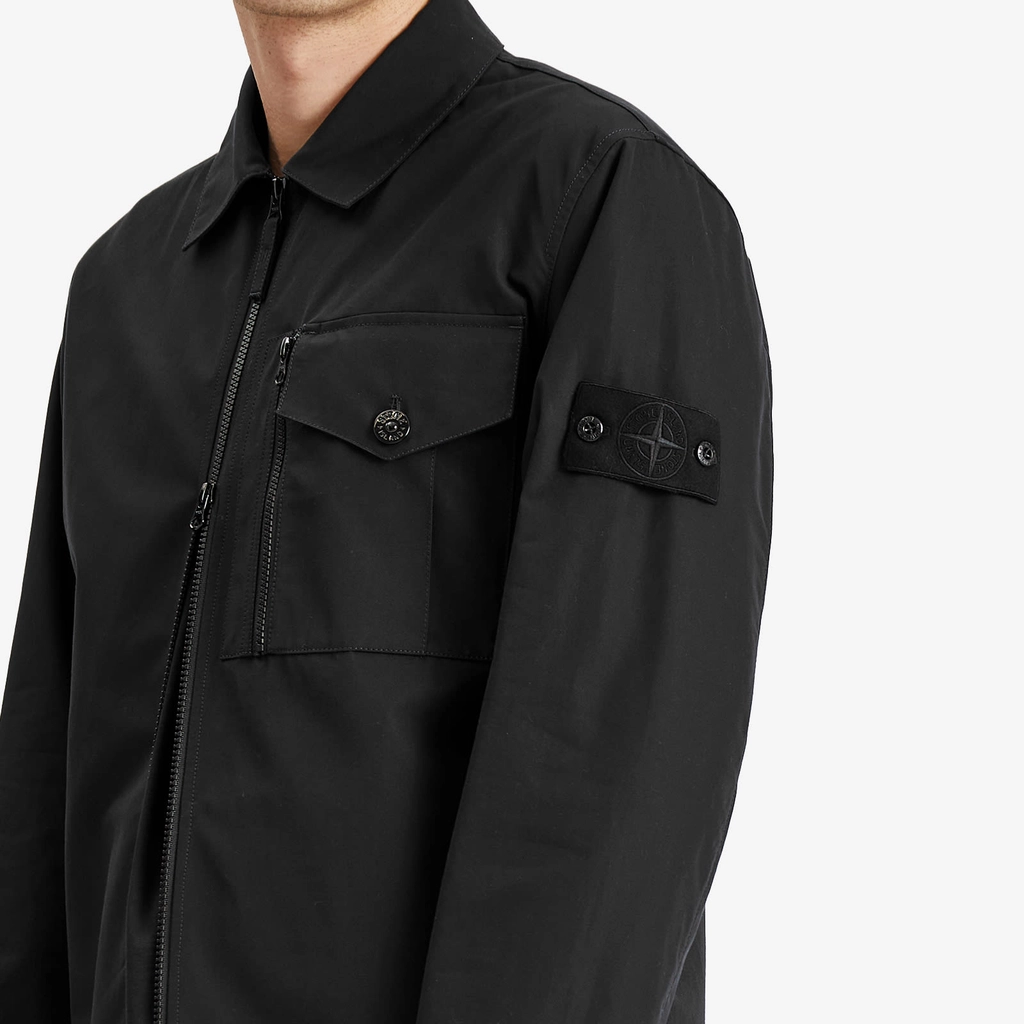 Stone Island Men's Ghost Piece Weatherproof Canvas Shirt Jacket Black